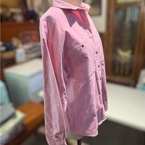 Vintage Eddie Bauer Pink Chamois Shirt — Oversized Flannel Shacket